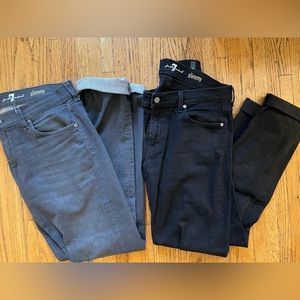 Men’s 7 for All Mankind 2 pairs Slimmy Jeans size 34 Black and Grey